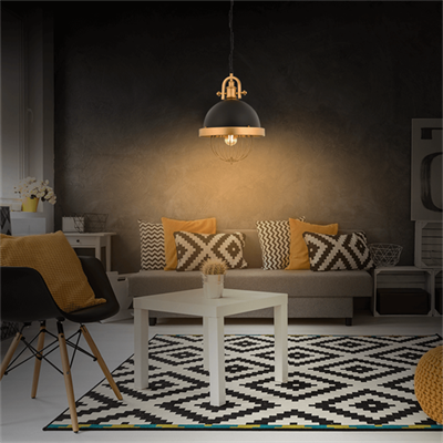 Moda Aydınlatma Dekoratif Tekli Sarkıt Siyah Gold MD-S 4535-21