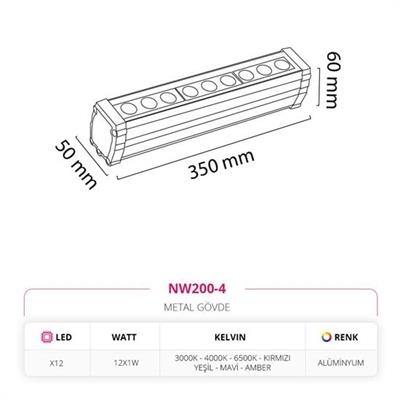 Moda Aydınlatma Dış Mekan 35 CM Wallwasher MD-A 5264