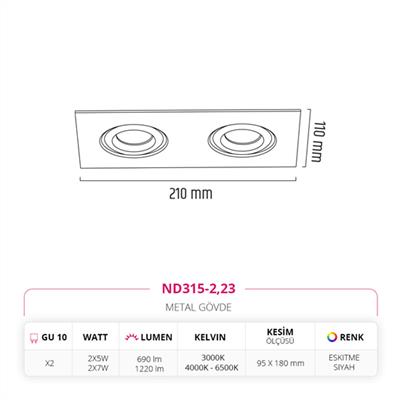 Moda Aydınlatma Sıva Altı İkili Led Spot Eskitme MD-D 2070-23