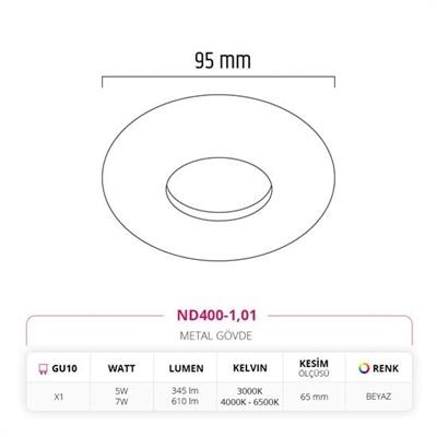 Moda Aydınlatma Sıva Altı LED Spot Beyaz MD-D 2119-01