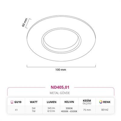 Moda Aydınlatma Sıva Altı LED Spot Beyaz MD-D 2121-01