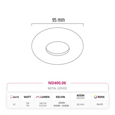 Moda Aydınlatma Sıva Altı Led Spot Bakır MD-D 2114-06