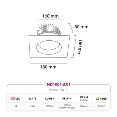 Moda Aydınlatma Sıva Altı Led Spot Beyaz MD-D 2191-01