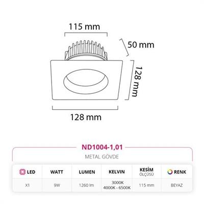 Moda Aydınlatma Sıva Altı Led Spot Beyaz MD-D 2207-01