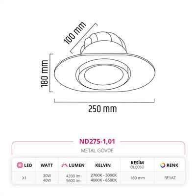 Moda Aydınlatma Sıva Altı Led Spot Beyaz MD-D 2022-01