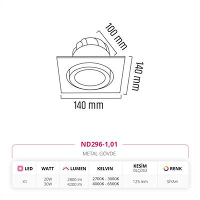 Moda Aydınlatma Sıva Altı Led Spot Beyaz MD-D 2037-01
