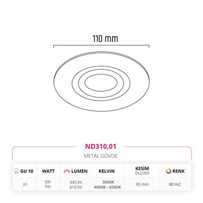 Moda Aydınlatma Sıva Altı Led Spot Beyaz MD-D 2042-01