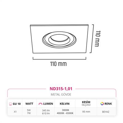 Moda Aydınlatma Sıva Altı Led Spot Beyaz MD-D 2065-01