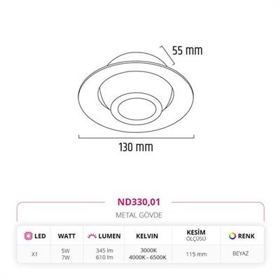 Moda Aydınlatma Sıva Altı Led Spot Beyaz MD-D 2075-01