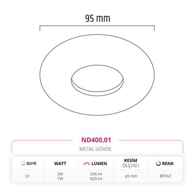 Moda Aydınlatma Sıva Altı Led Spot Beyaz MD-D 2112-01