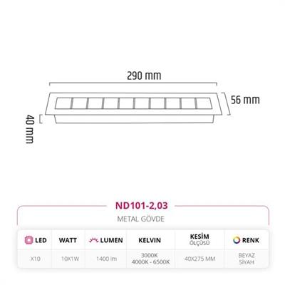 Moda Aydınlatma Sıva Altı Led Spot Beyaz Siyah MD-D 2005-03