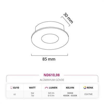 Moda Aydınlatma Sıva Altı Led Spot Eskitme MD-D 2139-08