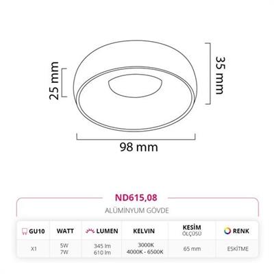 Moda Aydınlatma Sıva Altı Led Spot Eskitme MD-D 2144-08