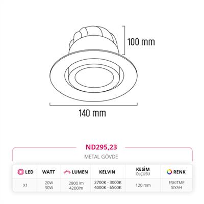 Moda Aydınlatma Sıva Altı Led Spot Eskitme Siyah MD-D 2031-23