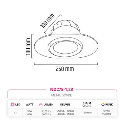 Moda Aydınlatma Sıva Altı Led Spot Eskitme Siyah MD-D 2024-23