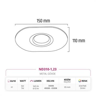 Moda Aydınlatma Sıva Altı Led Spot Eskitme Siyah MD-D 2049-23