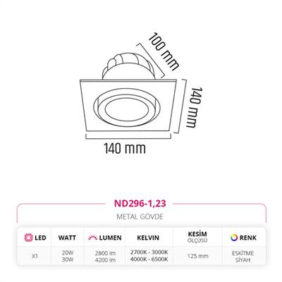Moda Aydınlatma Sıva Altı Led Spot Eskitme Siyah MD-D 2039-23