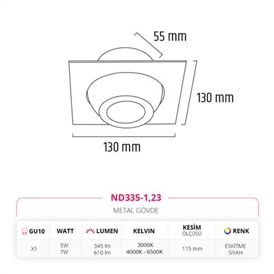 Moda Aydınlatma Sıva Altı Led Spot Eskitme Siyah MD-D 2086-23