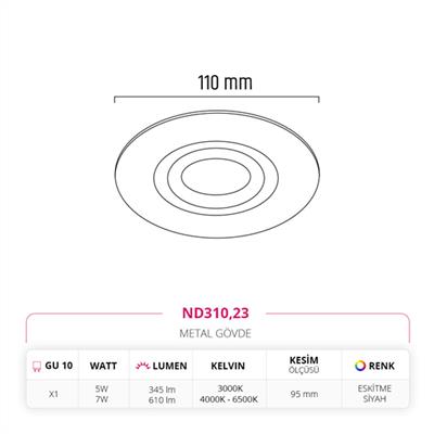 Moda Aydınlatma Sıva Altı Led Spot Eskitme Siyah MD-D 2048-23