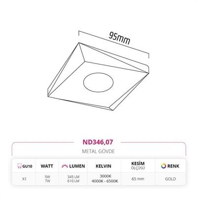 Moda Aydınlatma Sıva Altı Led Spot Gold MD-D 2108-07