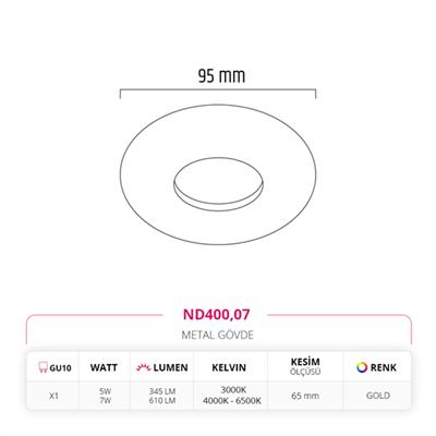 Moda Aydınlatma Sıva Altı Led Spot Gold MD-D 2115-07