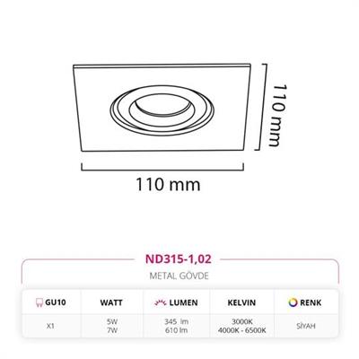 Moda Aydınlatma Sıva Altı Led Spot Siyah MD-D 2066-02