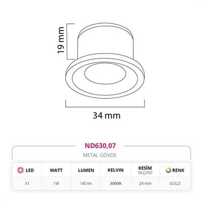 Moda Aydınlatma Sıva Altı Yıldız Spot Gold MD-D 2160-07
