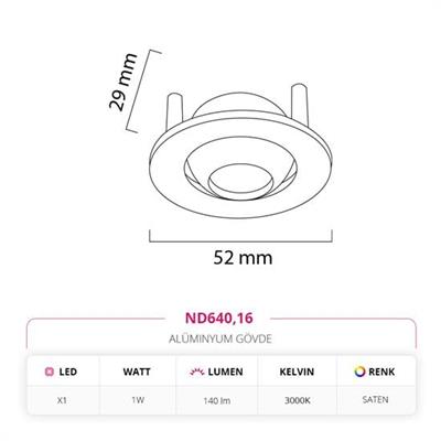 Moda Aydınlatma Sıva Altı Yıldız Spot Saten MD-D 2165-16