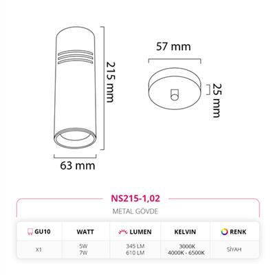 Moda Aydınlatma Tekli Led Sarkıt Siyah MD-S 4502-02