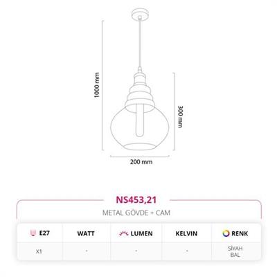 Moda Aydınlatma Tekli Sarkıt Bal MD-S 4569-21