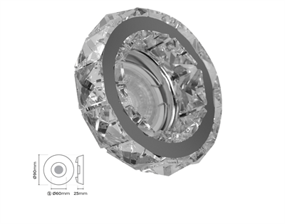 Molled Gu-10 Duylu Sıva Altı Kristal Mini Spot Armatür MOL566