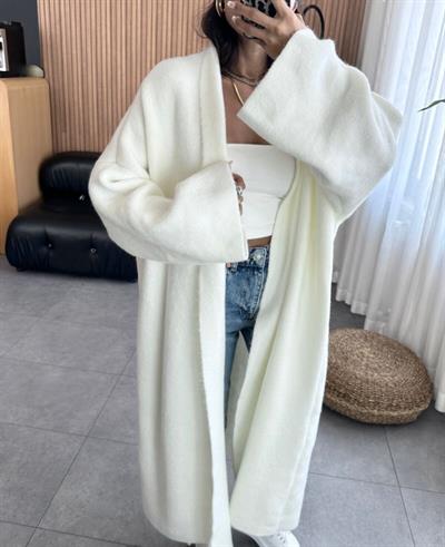 Beyaz sakallı maxi hırka