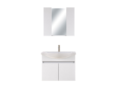 BİANİBİANİ EDREMİT 80 BEYAZ/BEYAZ BANYO DOLABI (ALT/ÜST MODÜL/KALE 80*45)