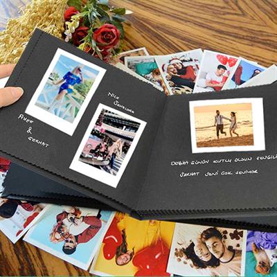 Anı Defteri 20 Adet 6x8 Cm Solmaz Fotoğraf Baskı, Beyaz Jel Kalem ve Bant Hediye (kendin tasarla, yapıştır, oluştur ) 