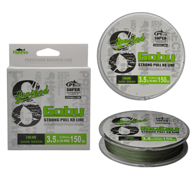 FishPro | FishPro Goby 150m X8 Dark Green İp Misina - 0.06 MM