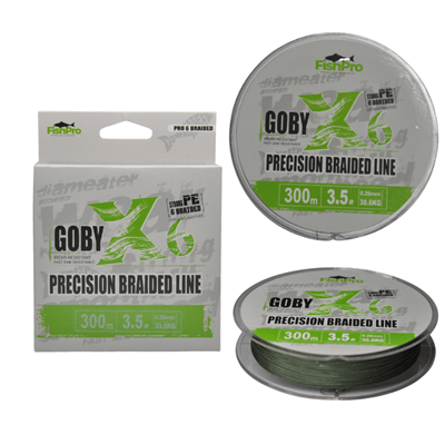 FishPro | FishPro Goby 300m X6 Dark Green İp Misina - 0.10 MM