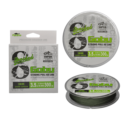 FishPro | FishPro Goby 300m X8 Dark Green İp Misina - 0.10 MM
