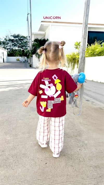 Bordo Happy  Bunnıes Takım