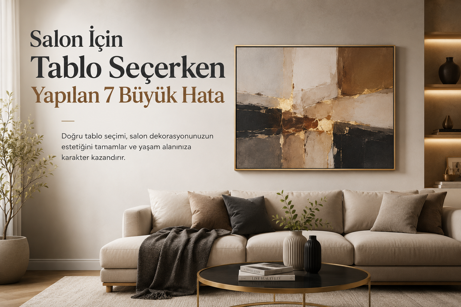 Salon için tablo seçerken yapılan hatalar ve doğru tablo seçimi örneği,Salon için tablo seçerken yapılan hatalar ve doğru tablo yerleşimi örneği