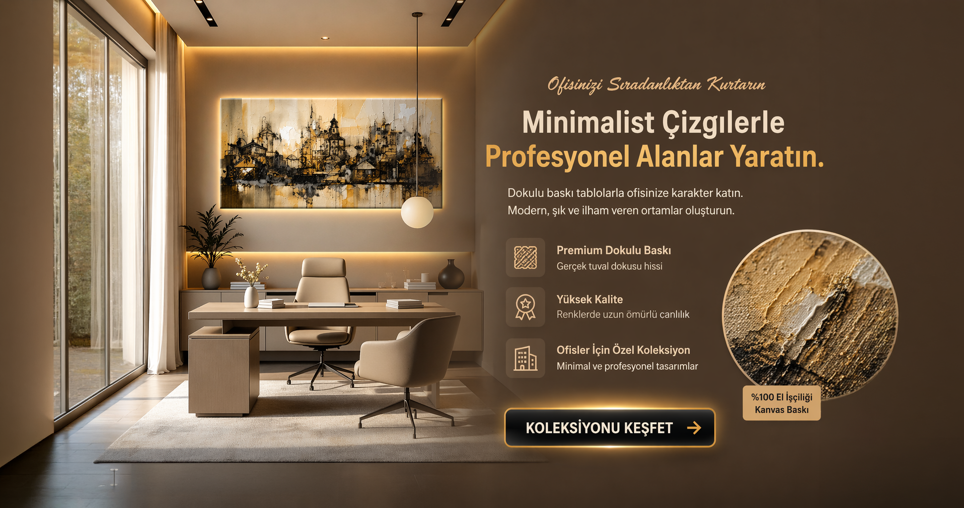 Soyut Yağlı Boya Dokulu Tablolar