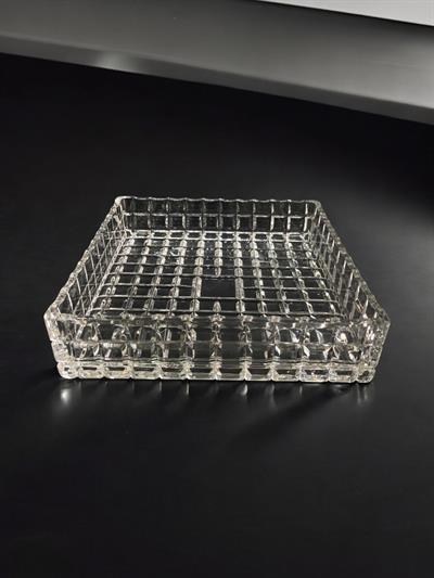  DERİN KARE TABAK KARE DEKOR/ DİLİMLİ ŞEFFAF AYAKSIZ