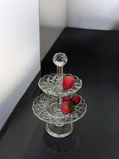 2 Katlı Lokumluk Küçük Boy Kafes Dilimli Şeffaf