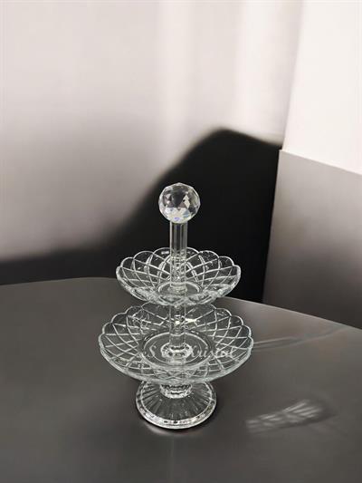 2 Katlı Lokumluk Küçük Boy Kafes Dilimli Şeffaf