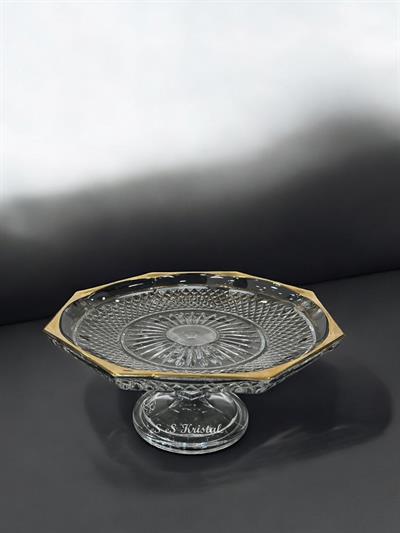 8 Köşeli Tabak Tarama Şeffaf Altın Şerit