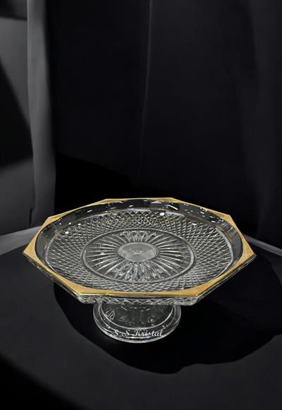 8 Köşeli Tabak Tarama Şeffaf Altın Şerit