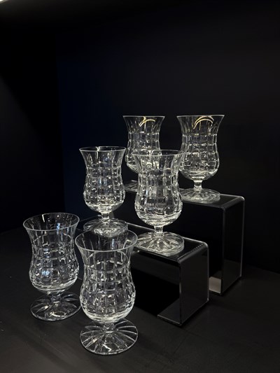Ayaklı Çay Bardağı Kare Şeffaf
