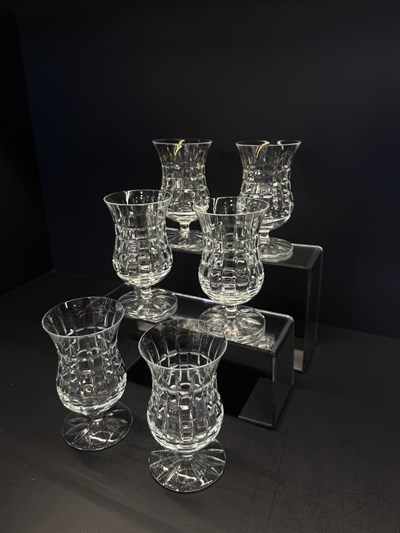 Ayaklı Çay Bardağı Kare Şeffaf