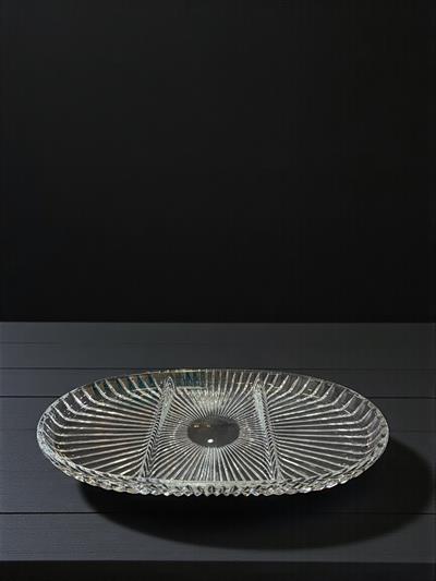 BÖLMELİ OVAL TABAK DİK KESME ŞEFFAF AYAKSIZ 