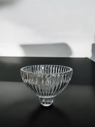 Büyük Yumurta Kase Kristal Top Ayaklı Dik Kesme Şeffaf