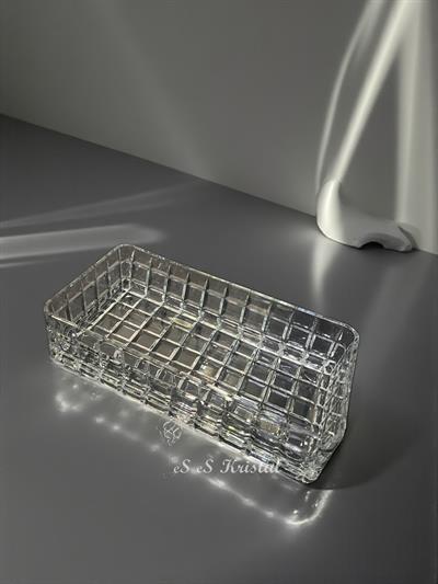 DERİN DİKDÖRTGEN TABAK KARE DEKOR ŞEFFAF